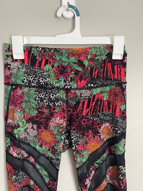 LULULEMON | Wunder Under Zen Garden Floral Multicolored Mesh-Panel Leggings Sz 8 - Picture 2 of 8